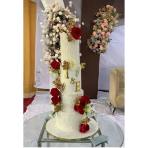 White wedding cake